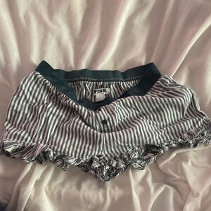 PINK Victoria's Secret Striped Shorts - Green and White
